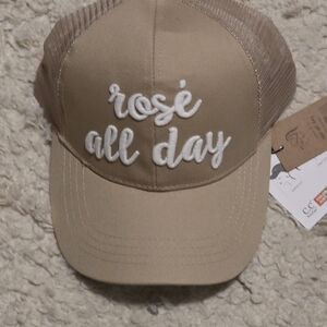 C.C Tan Mesh Ponytail Trucker Hat